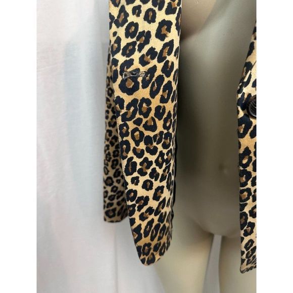 Michael Kors Women's Designer Leopard Blazer  Brown/Black Lined Size 6  #1170 - Picture 7 of 14